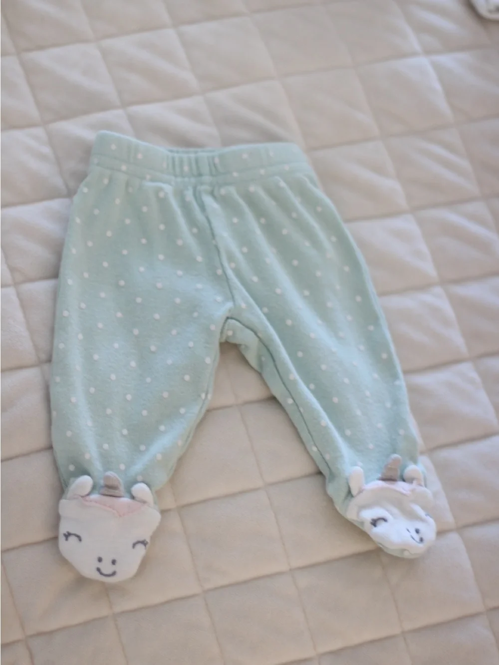 Carter's Mint Green Polka Dot Footed Pants